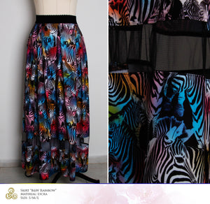 Maxi Skirt "B & W Rainbow"  One Size Limited Edition