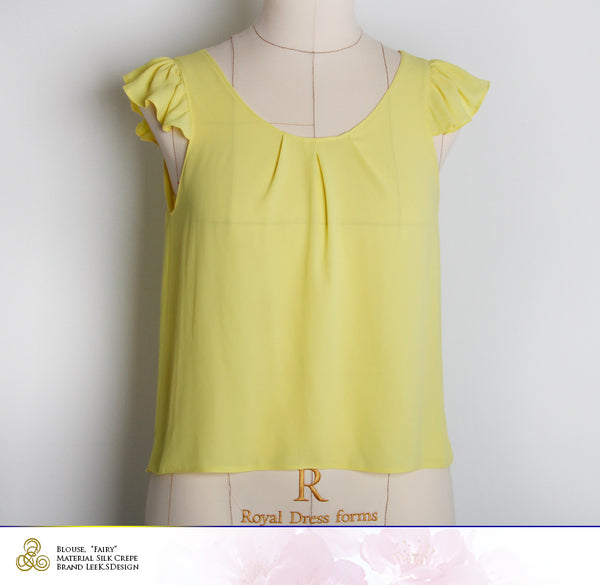 Crepe Blouse, Summer Top, Handmade Top, Casual Top, Crepe Top, Elegant Blouse, Summer, Short Sleeve Blouse, Top, Blouse "Fairy" Size S/M