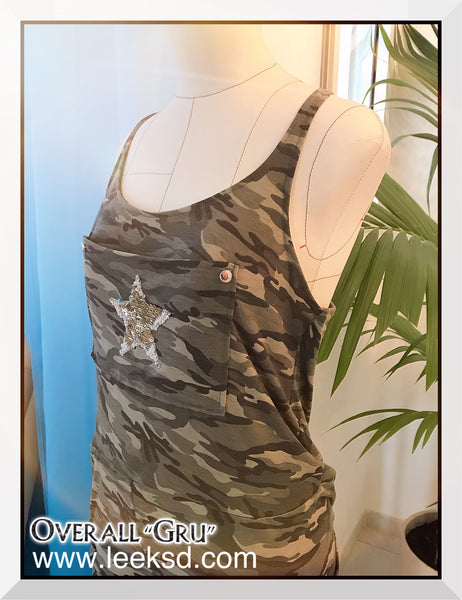 Overall, Casual, Cotton Overall, Military Overall, Women Wear, Size S/M/L